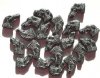 20 20mm Black and Silver Dog Head Beads